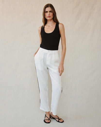 Bella Dahl | Pantalon ¨Piped¨| Blanc