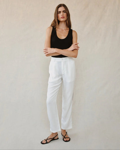 Bella Dahl | Pantalon ¨Piped¨| Blanc