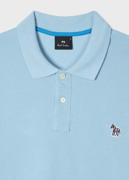 Paul smith | Polo en coton piqué avec logo zèbre - Bleu clair