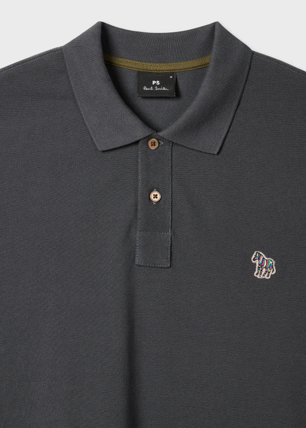 Paul smith | Polo en coton piqué avec logo zèbre - Charbon de bois