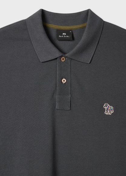 Paul smith | Polo en coton piqué avec logo zèbre - Charbon de bois