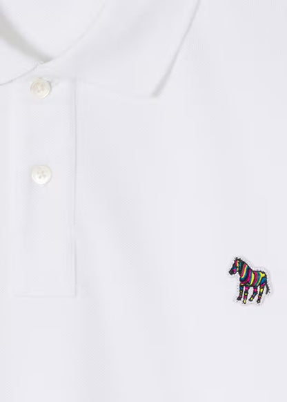 Paul smith | Polo en coton piqué avec logo zèbre - Blanc