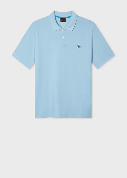 Paul smith | Polo en coton piqué avec logo zèbre - Bleu clair