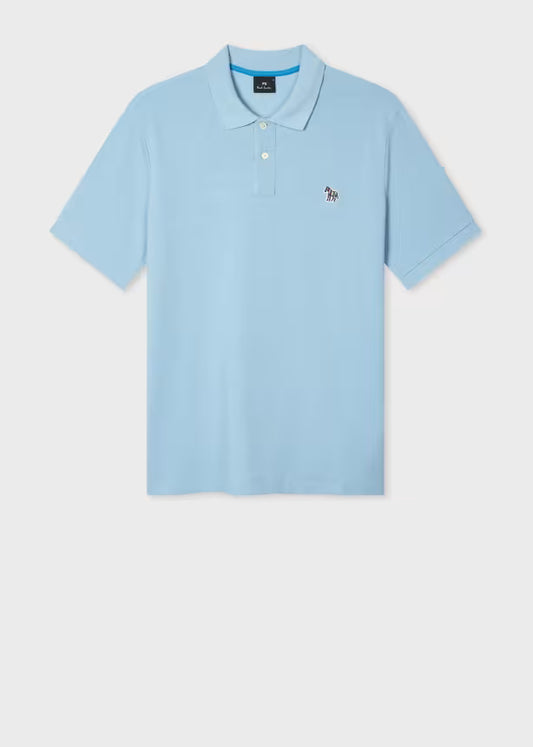 Paul smith | Polo en coton piqué avec logo zèbre - Bleu clair