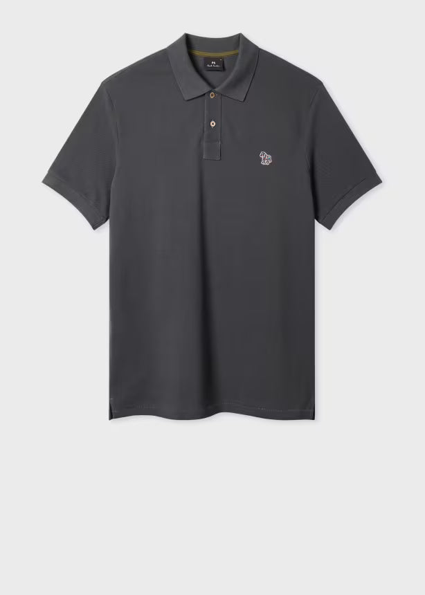 Paul smith | Polo en coton piqué avec logo zèbre - Charbon de bois