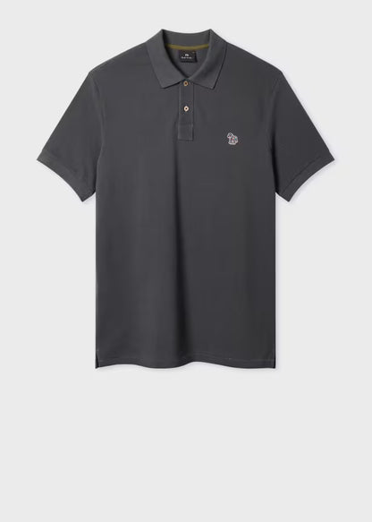 Paul smith | Polo en coton piqué avec logo zèbre - Charbon de bois