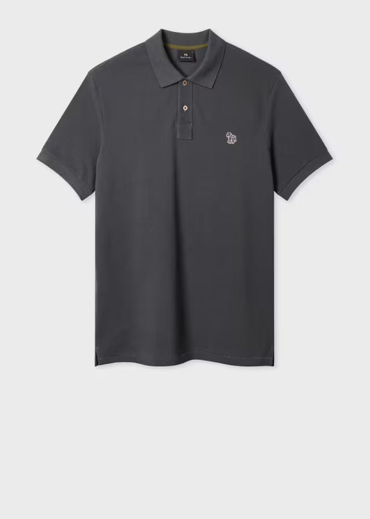 Paul smith | Polo en coton piqué avec logo zèbre - Charbon de bois