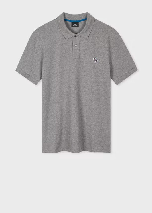 Paul smith | Polo en coton piqué avec logo zèbre - gris chiné