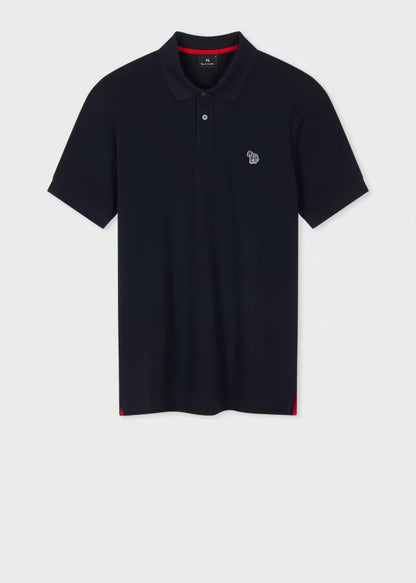 Paul smith | Polo en coton piqué avec logo zèbre - Bleu marine foncé