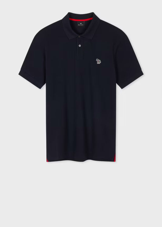 Paul smith | Polo en coton piqué avec logo zèbre - Bleu marine foncé
