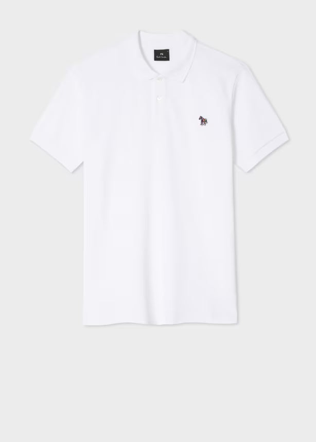 Paul smith | Polo en coton piqué avec logo zèbre - Blanc