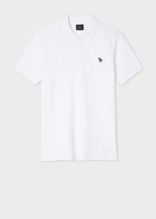 Paul smith | Polo en coton piqué avec logo zèbre - Blanc