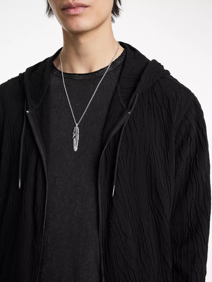John Varvatos | Le sweat à capuche en tissu jacquard ''Ihsan'' - Noir