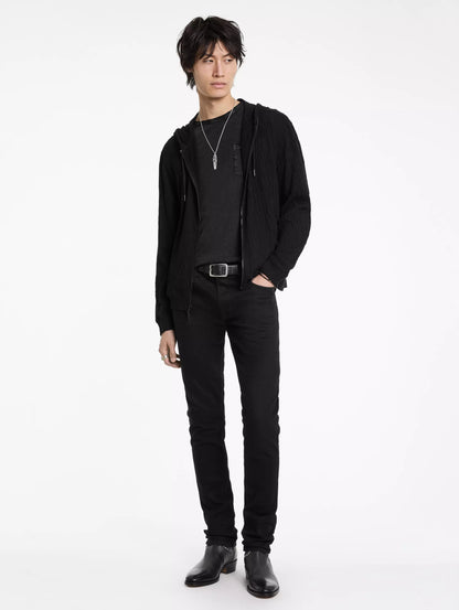 John Varvatos | Le sweat à capuche en tissu jacquard ''Ihsan'' - Noir