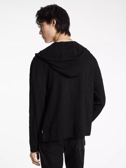 John Varvatos | Le sweat à capuche en tissu jacquard ''Ihsan'' - Noir