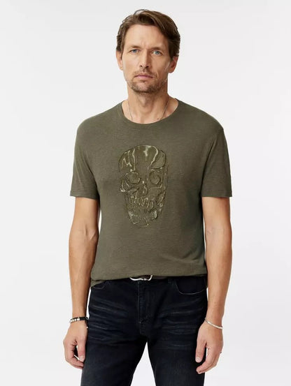 John Varvatos | Le t-shirt ''Chain skull'' - Vert olive