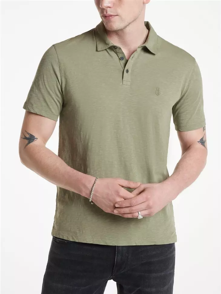 John Varvatos | Polo ''Victor'' en tissu slub - Vert