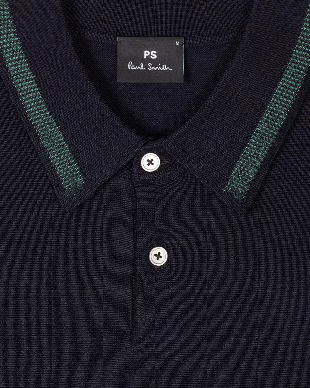 Paul smith | Polo en laine mérinos - Bleu Marine