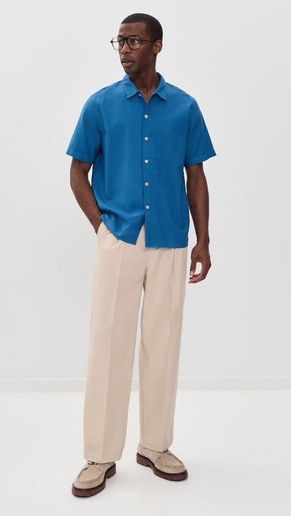 Paul smith | Chemise à manches courtes en seersucker PS - Bleu colbalt