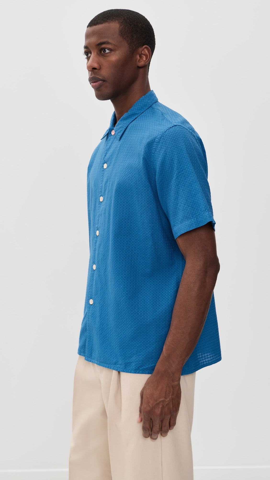 Paul smith | Chemise à manches courtes en seersucker PS - Bleu colbalt