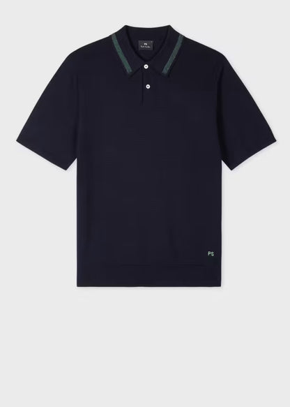 Paul smith | Polo en laine mérinos - Bleu Marine