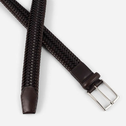 Paolo Vitale | Ceinture en cuir tressé - Marron foncé