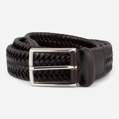 Paolo Vitale | Ceinture en cuir tressé - Marron foncé