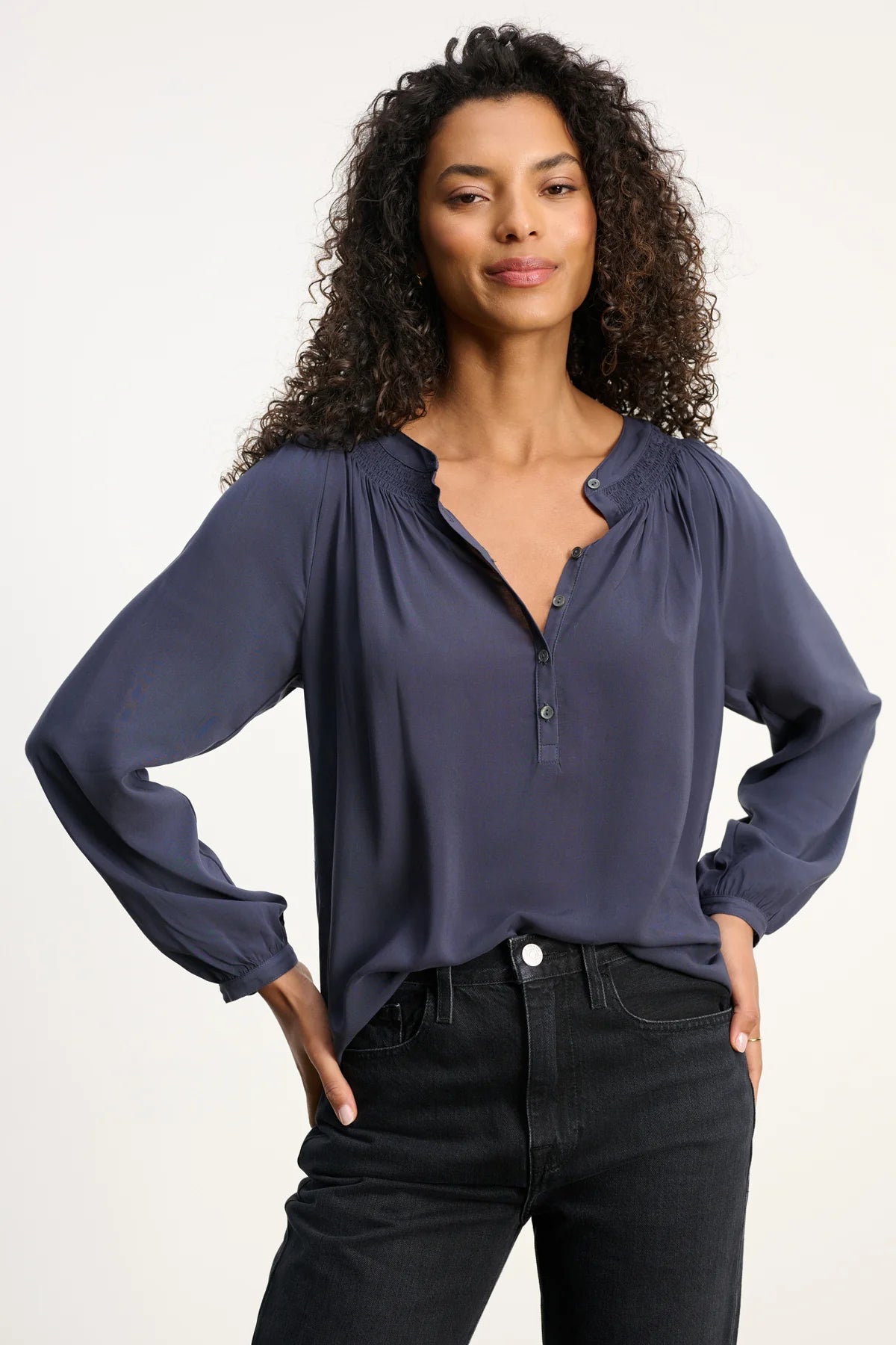 Velvet | Blouse "Aurelia" - Bleu