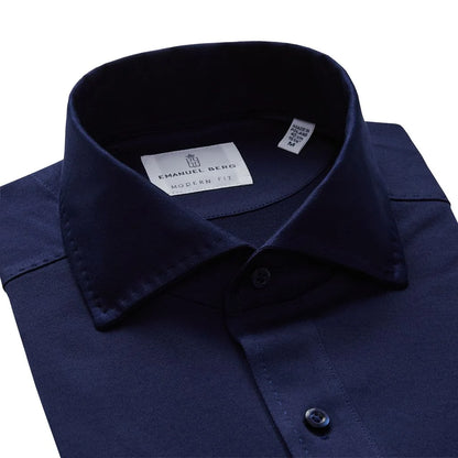 EMANUEL BERG |  Le polo en maille jacquard texturée - marine