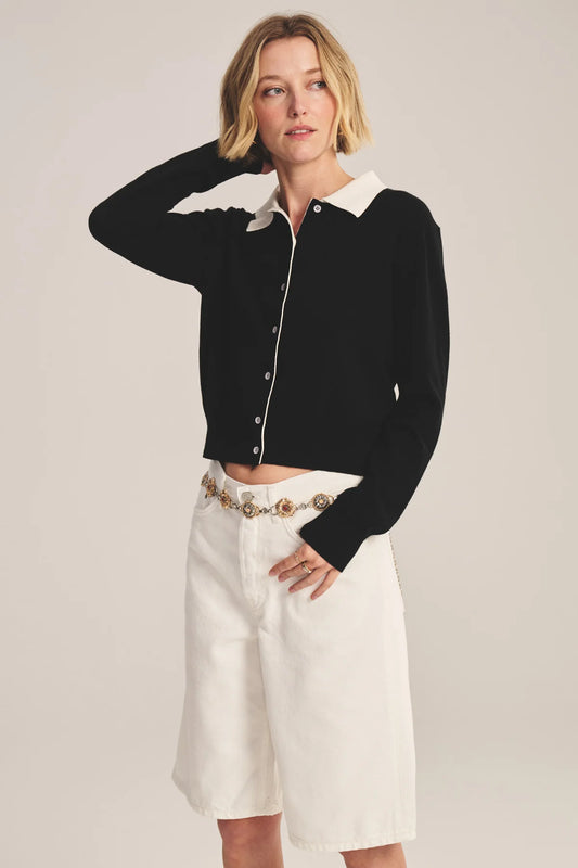 Velvet | Le cardigan polo ''Riven'' - Noir