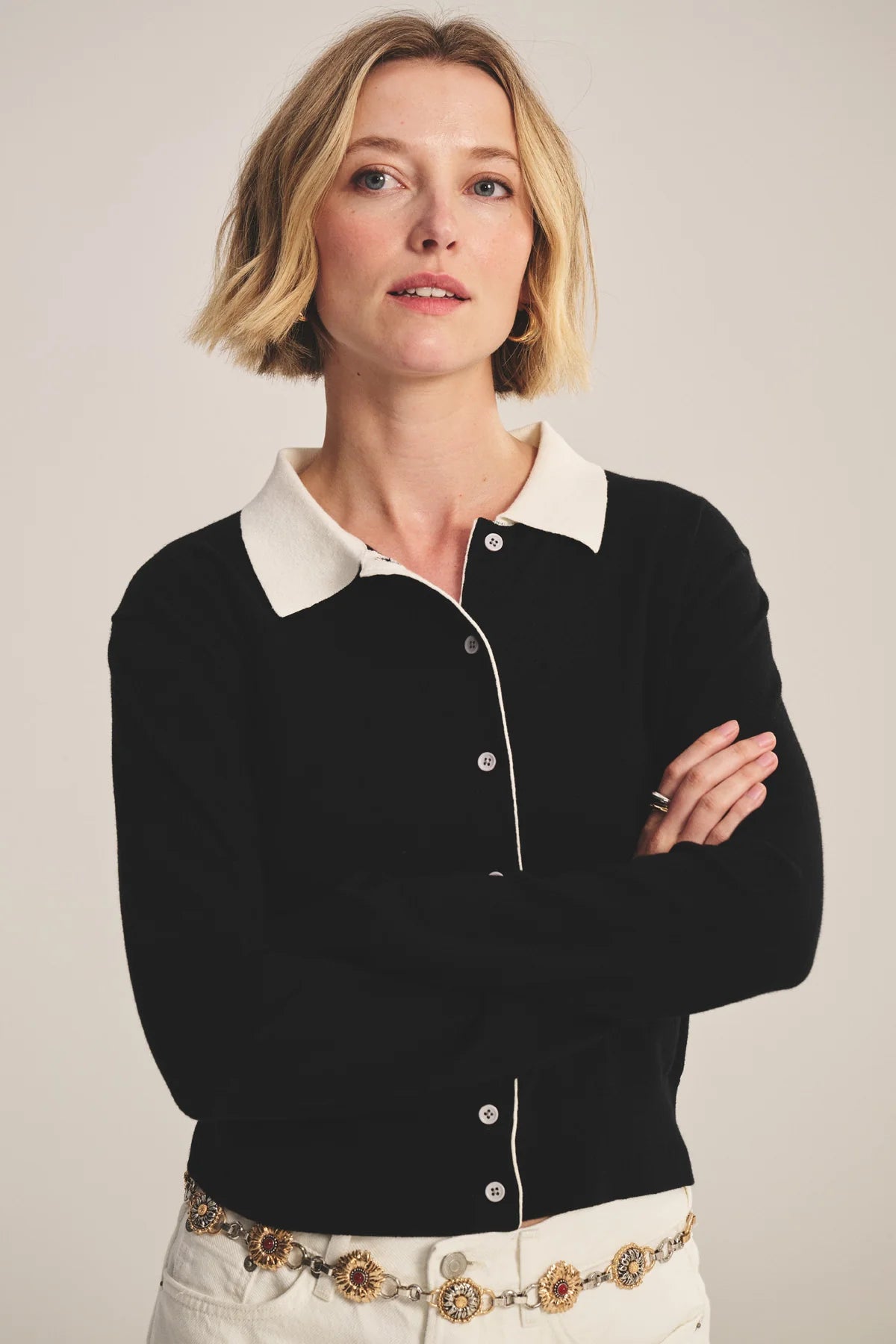 Velvet | Le cardigan polo ''Riven'' - Noir