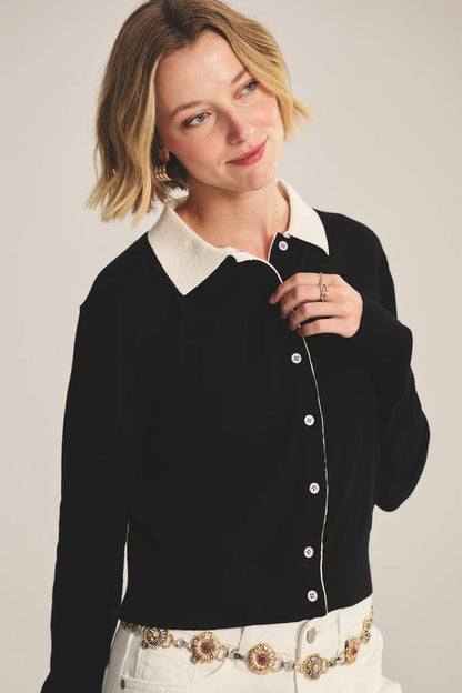 Velvet | Le cardigan polo ''Riven'' - Noir