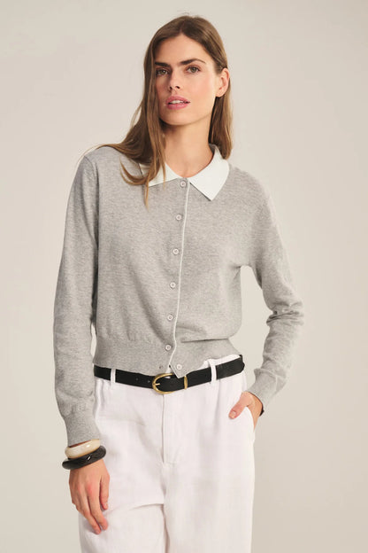 Velvet | Le cardigan polo ''Riven'' - Gris