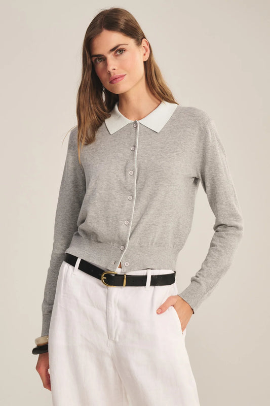 Velvet | Le cardigan polo ''Riven'' - Gris
