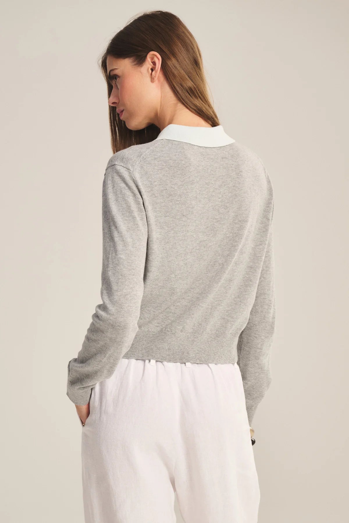 Velvet | Le cardigan polo ''Riven'' - Gris