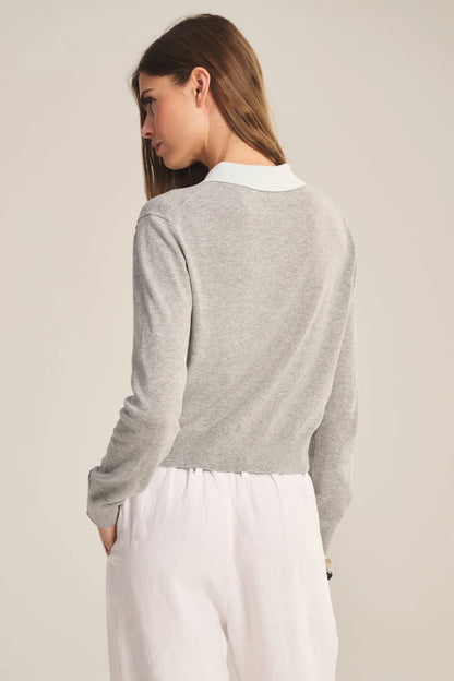 Velvet | Le cardigan polo ''Riven'' - Gris
