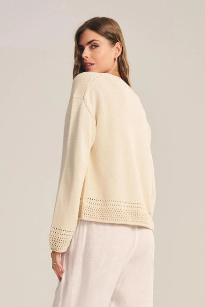 Velvet | Le pull en maille de coton ''Rosalyn'' -  Crème