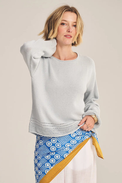 Velvet | Le pull en maille de coton ''Rosalyn'' -  Bleu