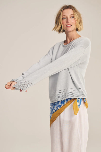 Velvet | Le pull en maille de coton ''Rosalyn'' -  Bleu