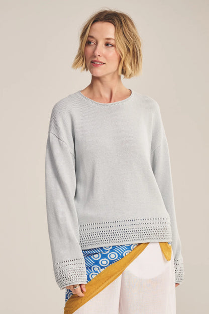 Velvet | Le pull en maille de coton ''Rosalyn'' -  Bleu