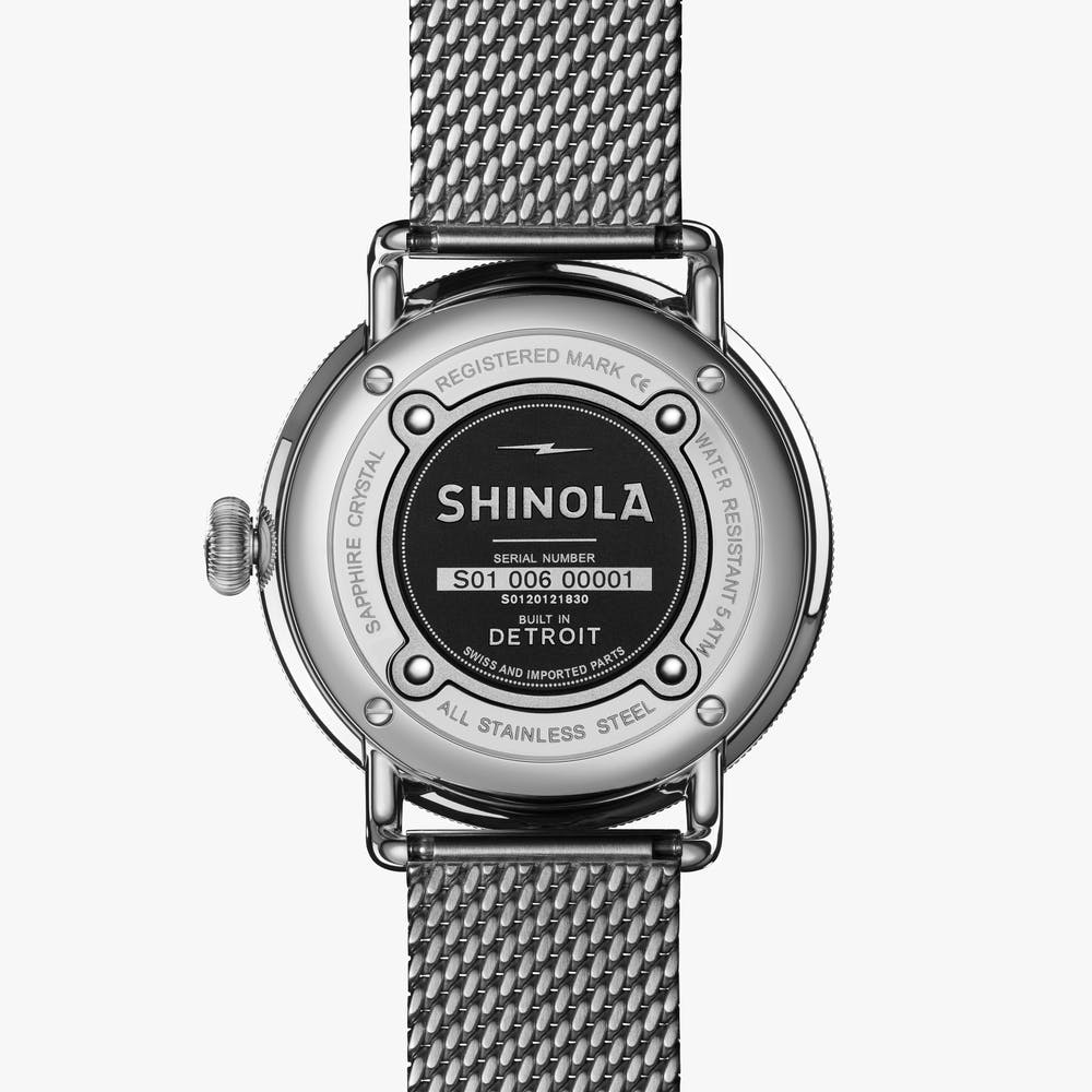 SHINOLA - Montre Canfield 3HD 43 mm, bracelet argenté