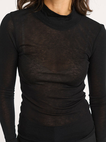 SAMSØE | Col roulé slim fit en jersey ''Sadou'' - Noir