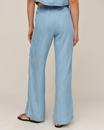 Bella Dahl | Pantalon 'Scellop side sea'| Bleu pâle