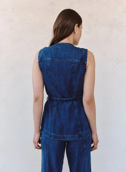 Bella Dahl | Veste 'Seamed Belted'| Bleu