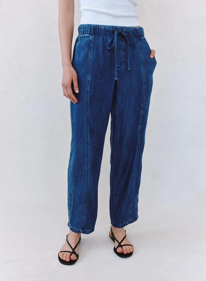 Bella Dahl | Pantalon 'Seamed Soft Barrel'| Bleu