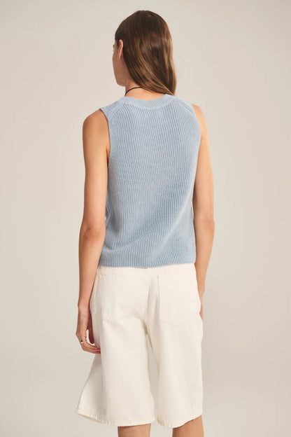 Velvet | Le pull sans manches en coton Pima ''Seretta'' - Bleu