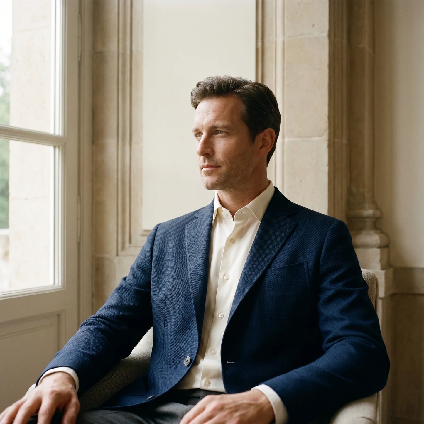 EMANUEL BERG | Blazer déconstruit en laine Loro Piana - Bleu marine