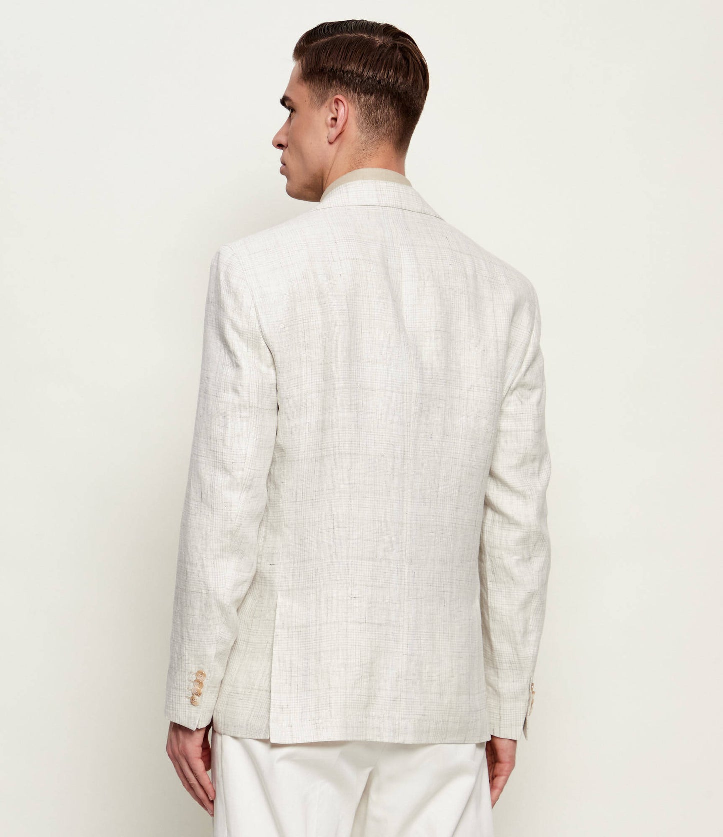 SAND Copenhagen | Veston en lin « Star Napoli » à motif à carreaux - Beige clair