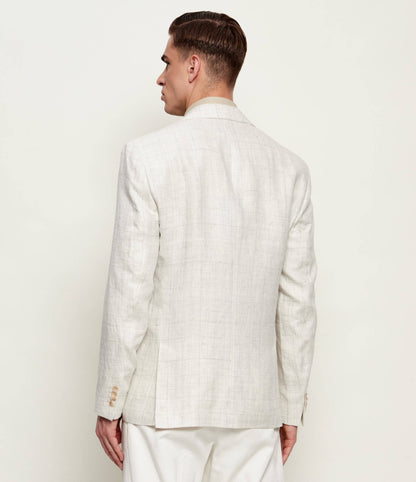 SAND Copenhagen | Veston en lin « Star Napoli » à motif à carreaux - Beige clair