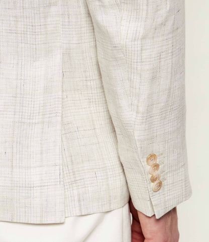SAND Copenhagen | Veston en lin « Star Napoli » à motif à carreaux - Beige clair
